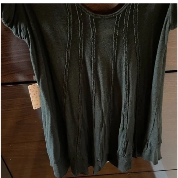 Free People Boho Flowy Black Scoop Neck Top Size Small - Picture 6 of 9